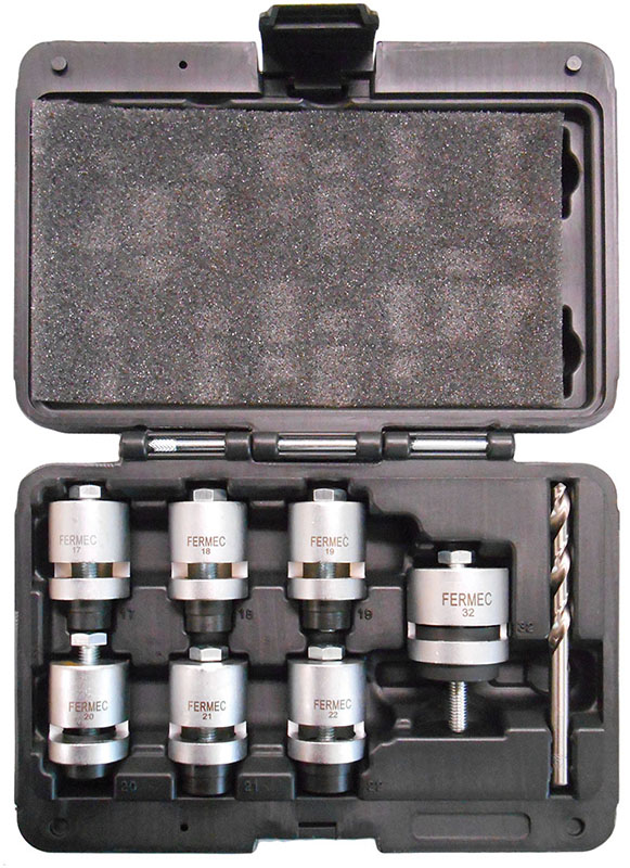 BUSCHING Kit Punzoni Per Lamiera – Fori Sensori Parcheggio (Diametro 17-22mm) – Acciaio 45CrMoV7