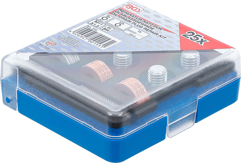 Asta Kit Riparazione Filetto Tappo Olio M13 X 1,5 Mm - 13 Pezzi Con Viti E Guarnizioni Per Officina