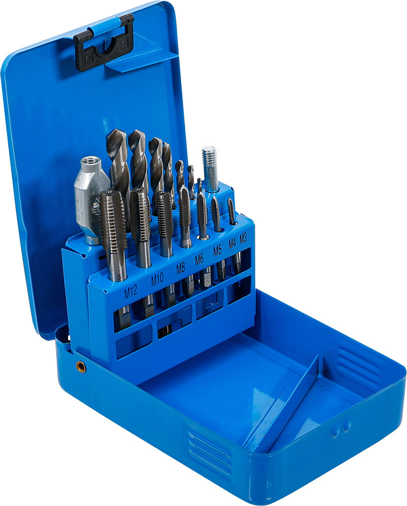 Mophorn Set Di Maschi E Filiere, 40 Pezzi, Metrico M3-M12, Acciaio Per Cuscinetti Utensili Per Filettatura Esternainterna Accessori Completi Con Custodia 85615283