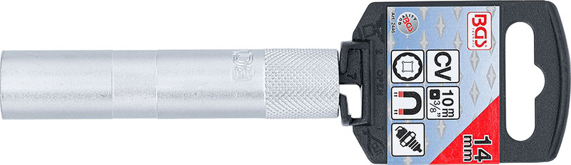Bussola Per Candele BGS 2793, 18 Mm, Azionamento 3/8″, Profilo Dodecagonale, Parete Sottile, Acciaio Cromo Vanadio
