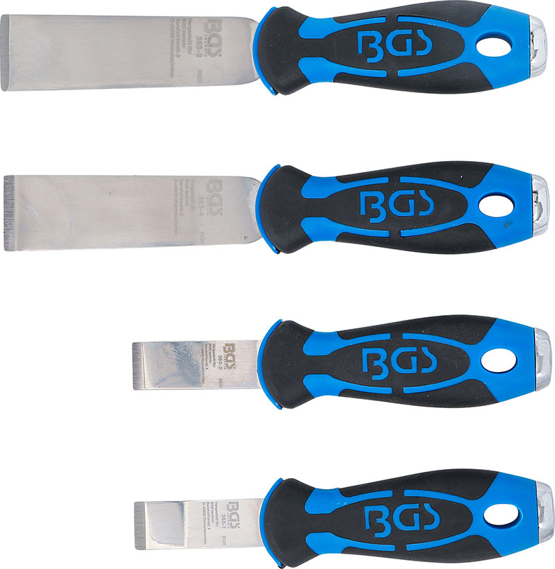 Lafo Set 4 Tagliapasta In Acciaio Inox Con Manico TPR - Raschietti Per Impasto, Pizza, Pane E Torte, Con Righello - 3