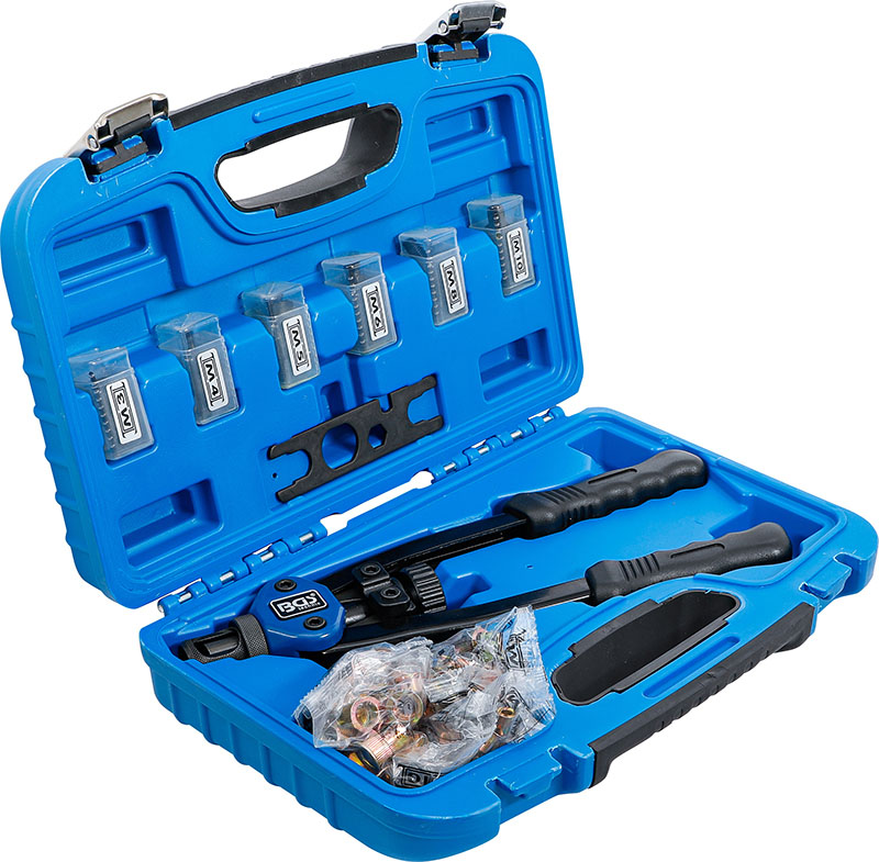 Set Rivettatrice Manuale 86 Pezzi per Rivetti Filettati M3 M4 M5 M6 M8