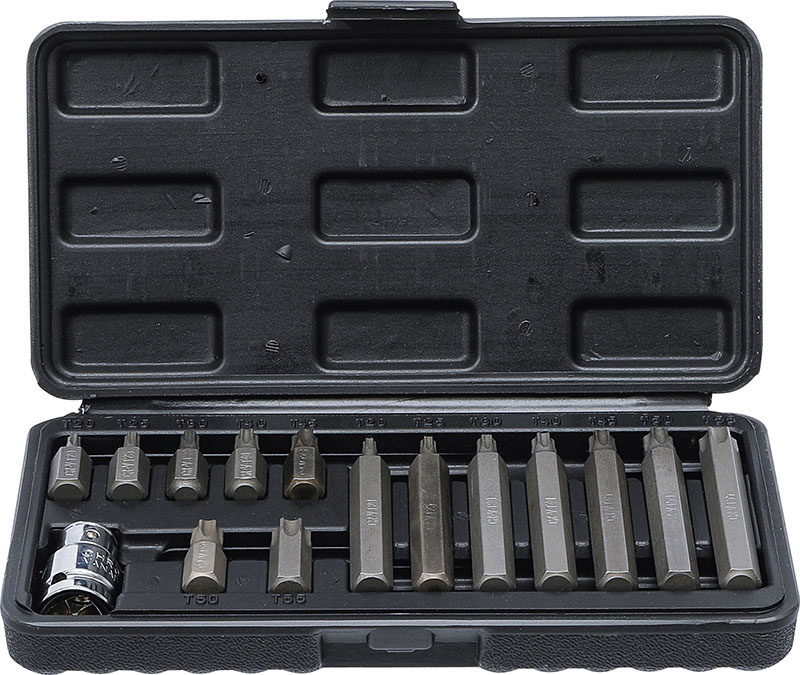 PDR* Set kit 15 inserti torx chiavi con adattatore da 1/2" attacco 10mm PDR* Set kit 15 inserti torx chiavi con adattatore da 1/2" attacco 10mm