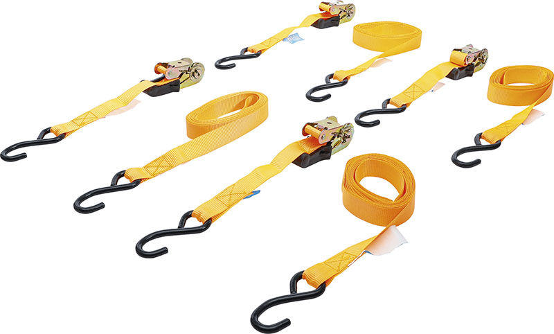 Walser Cinghia Da Carico Con Cricchetto 5m X 25mm - Portata 250 DaN / 500 Kg - Gancio E Acciaio Indurito