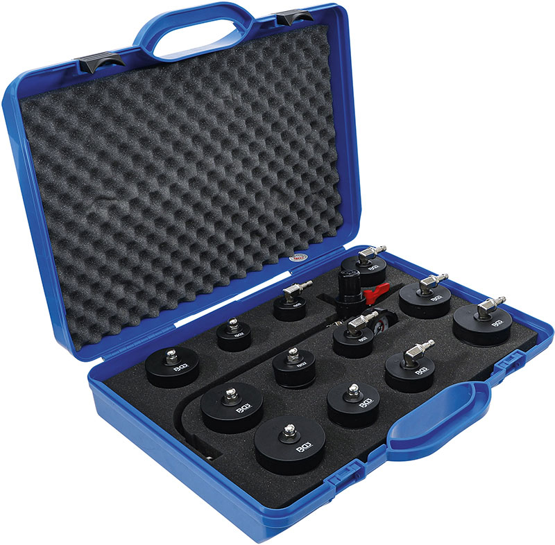 KS Tools 150.1825 Tester Perdite Turbina Per Auto - Kit 13 Pezzi In Valigia Per Diagnosi Intercooler