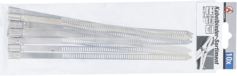 Kraftmann Set 10 Fascette Serracavi In Acciaio Inossidabile – 7 X 200 Mm, Resistente A Corrosione E Alte Temperature, Per Esterni