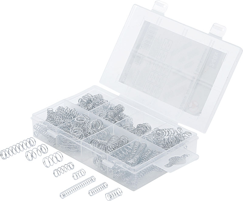 Set 200 Molle A Compressione Assortite - Acciaio Zincato, Piccole Molle Di Espansione In Scatola